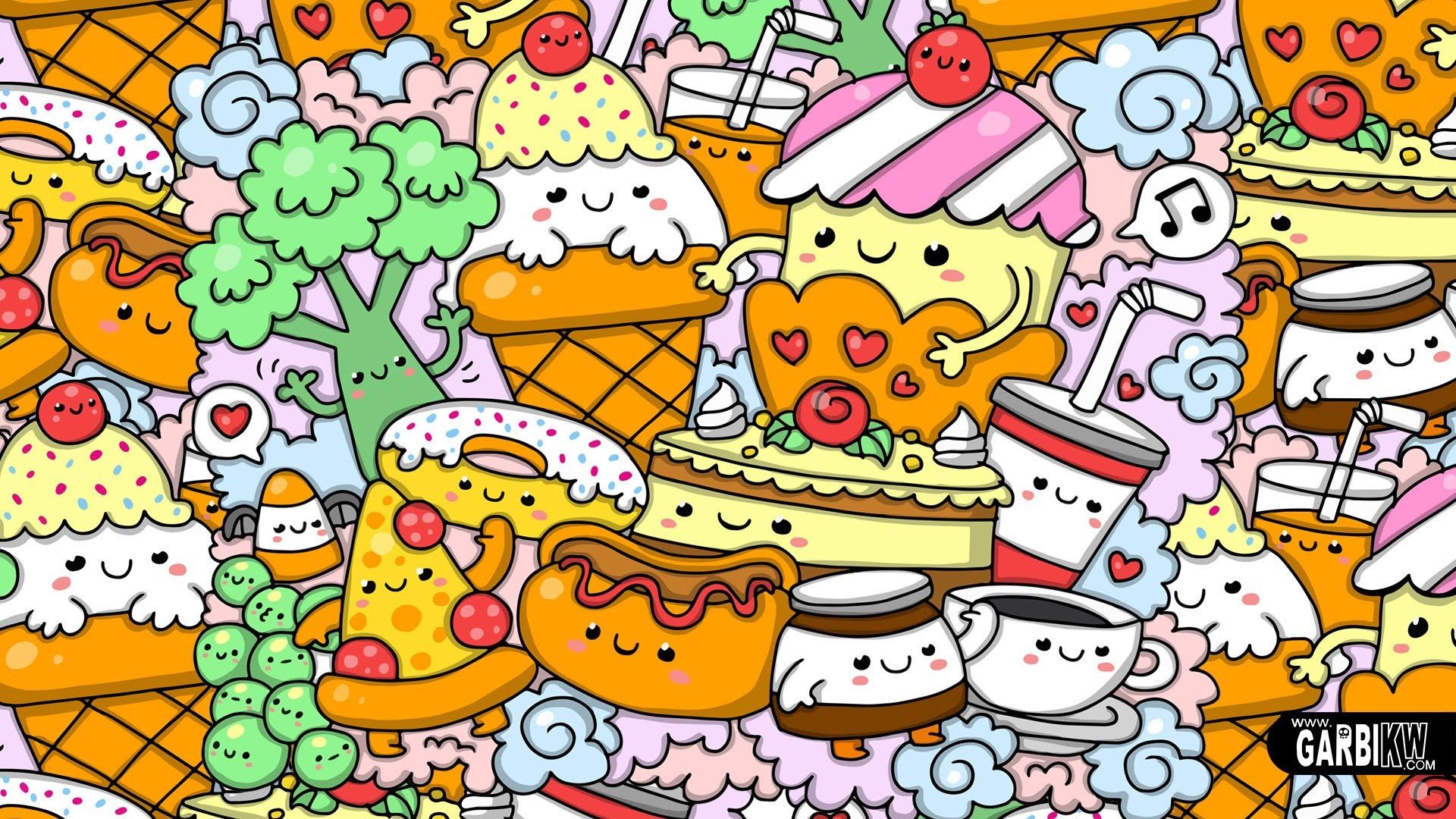 Kawaii Food - Cute Kawaii Food Doodles - 1920x1080 Wallpaper Kawaii Food - Cute Kawaii Food Doodles - 1920x1080 Wallpaper