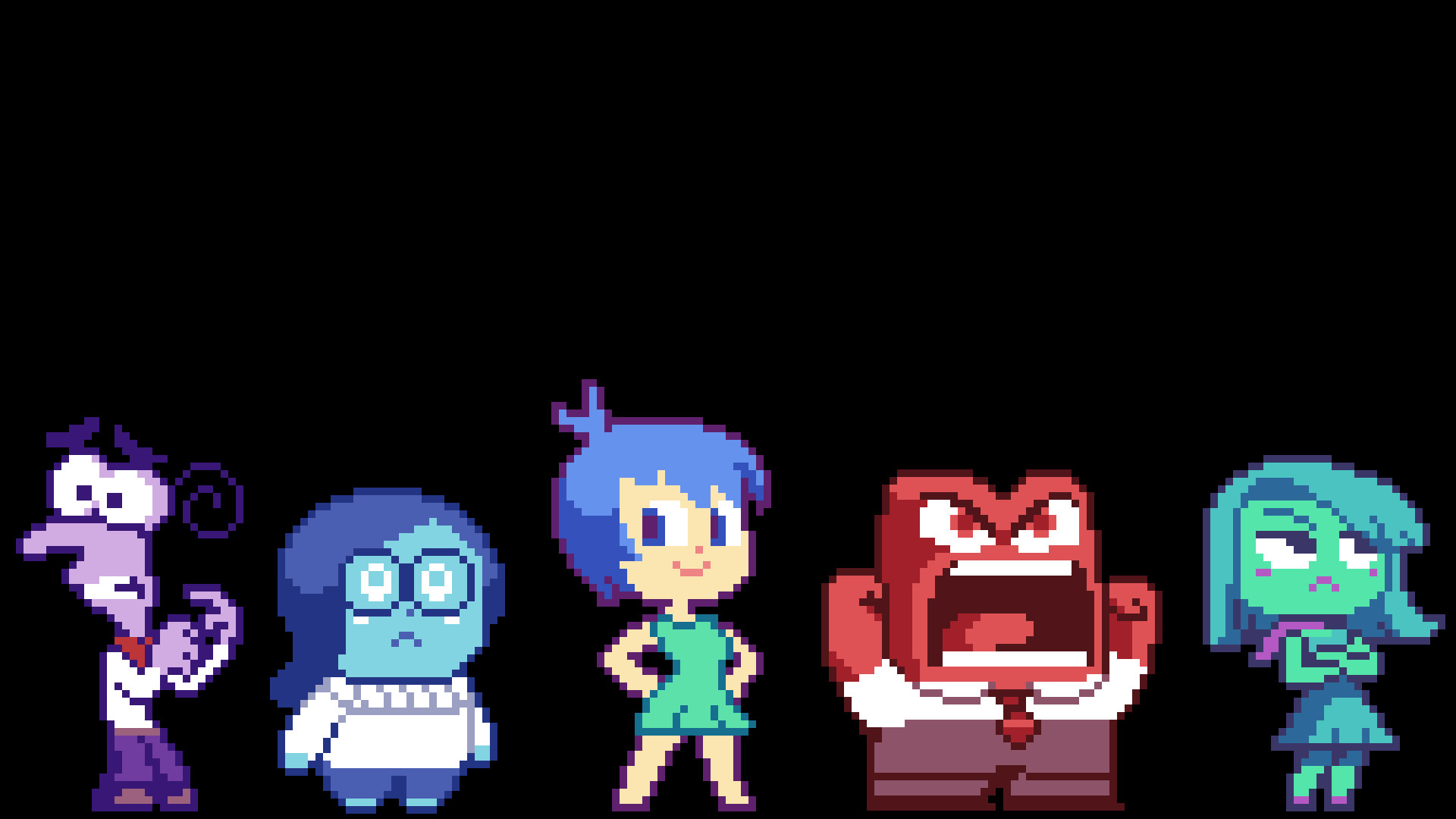 Pixel Inside Out Characters - HD Wallpaper 