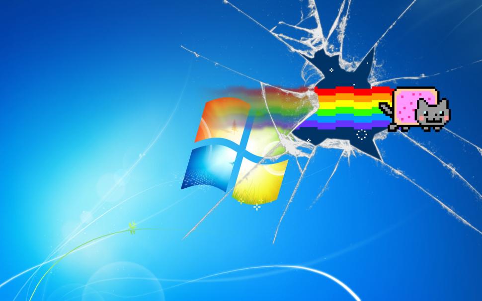 Nyan Cat Wallpaper Windows 7 Wallpaper,anime Hd Wallpaper,1920x1200 - Cracked Screen Wallpaper Windows 7 - HD Wallpaper 