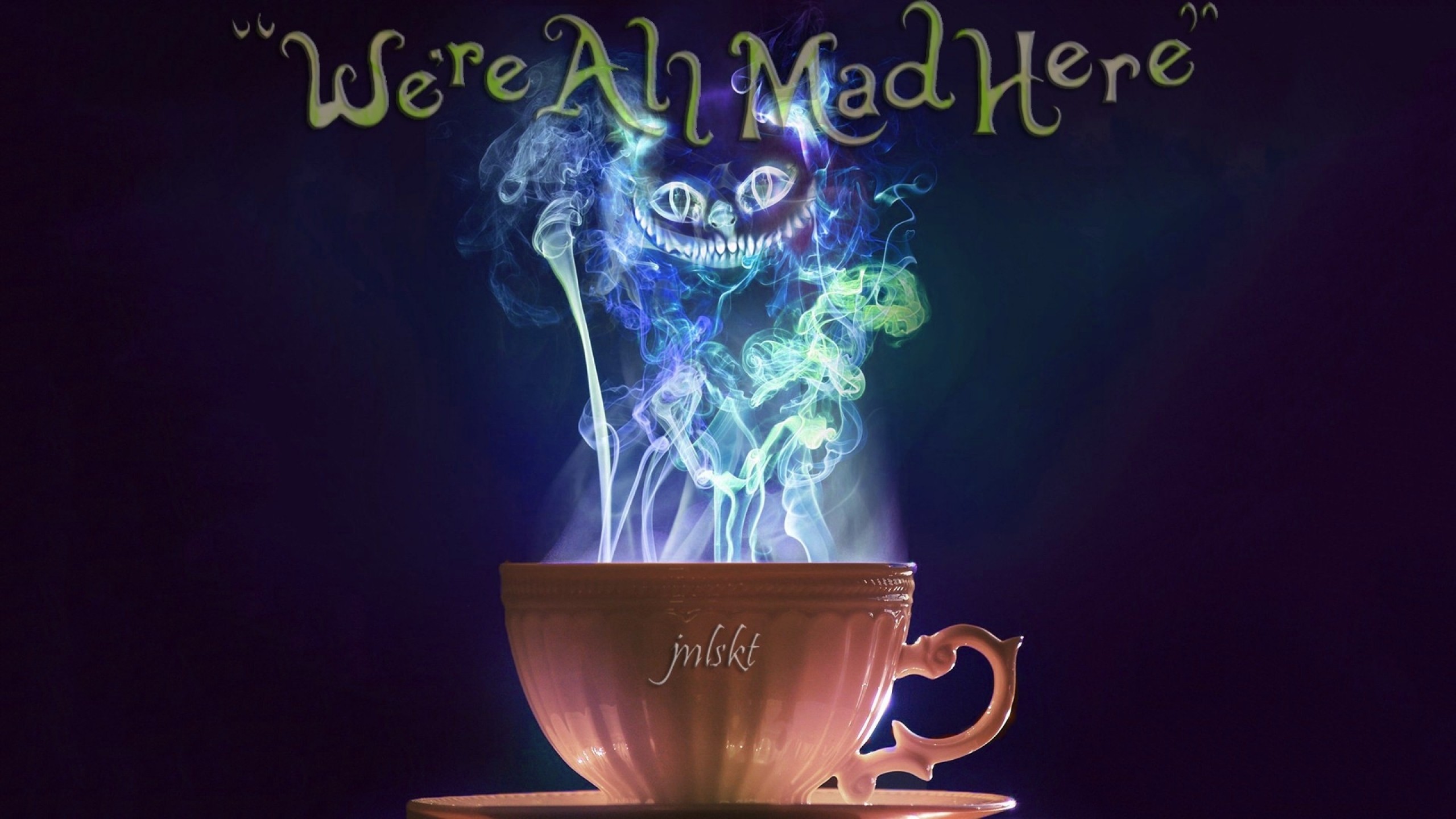 Hd Cheshire Cat Background 
 Data Src - Alice In Wonderland Background We Re All Mad Here - HD Wallpaper 
