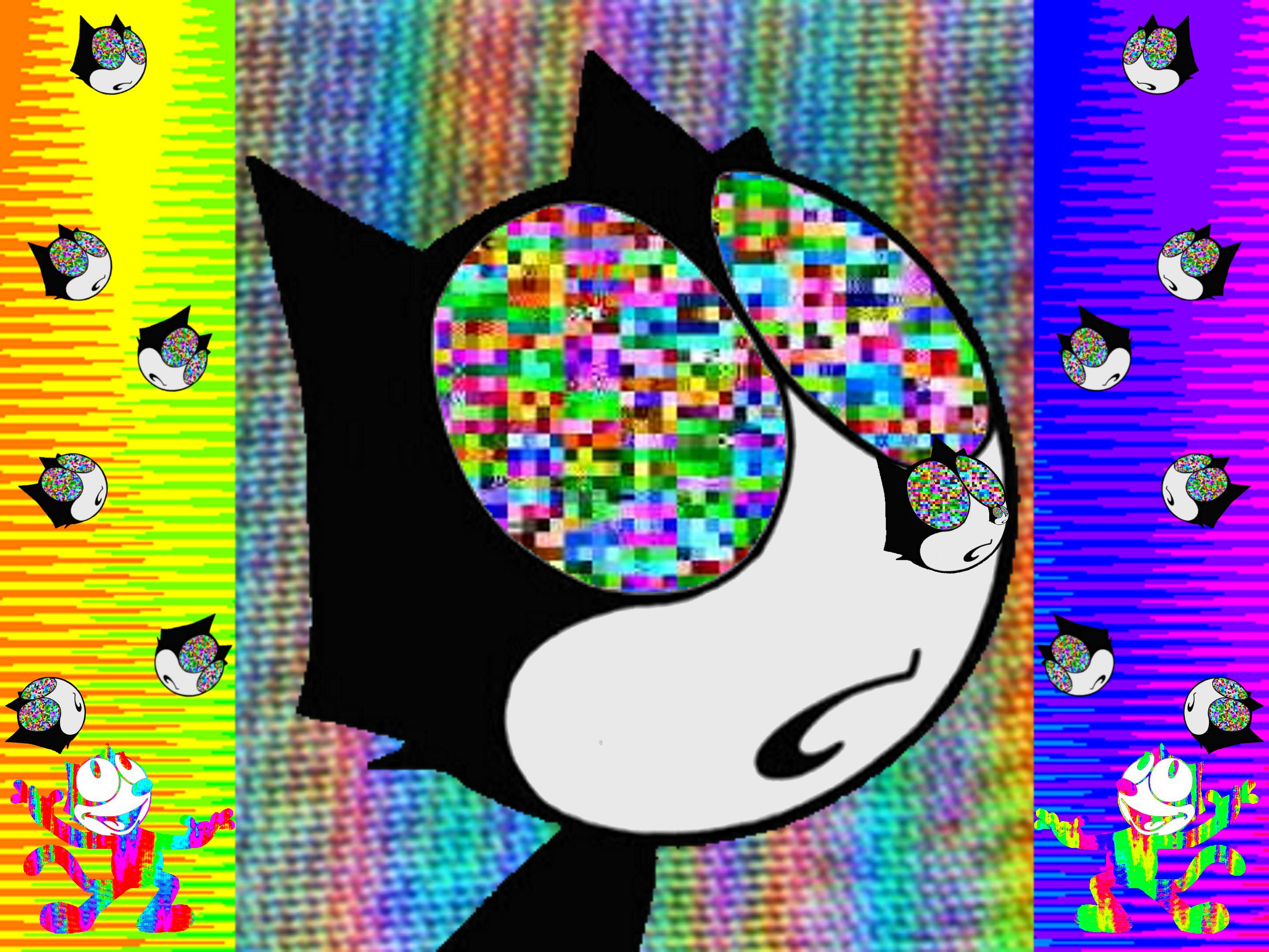 Trippy Felix The Cat - HD Wallpaper 