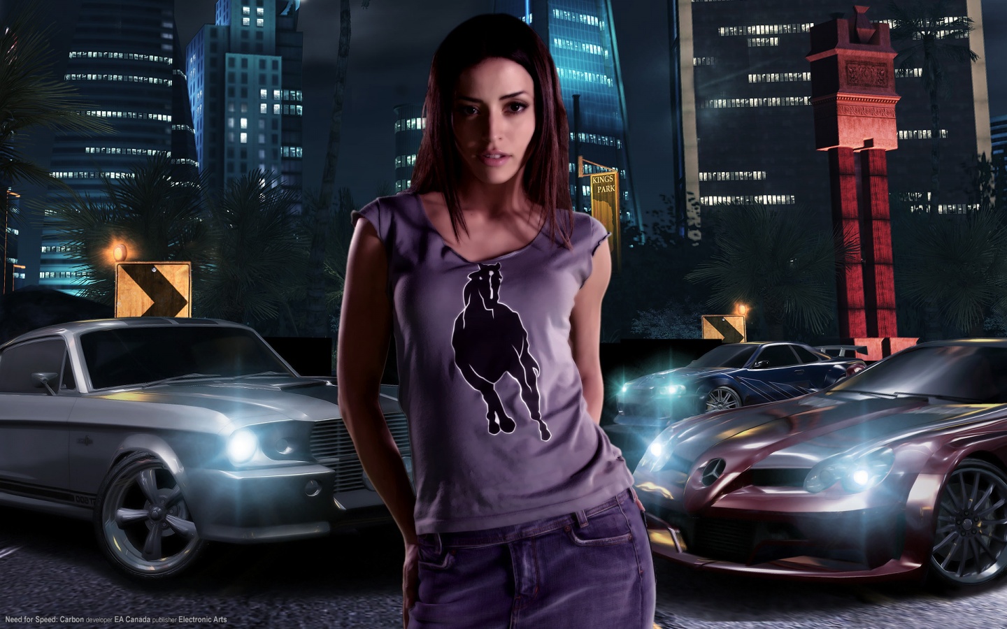 Police Car Hd Asian Girl 407275 Wallpaper Wallpaper - Need For Speed Carbon Wallpaper Hd - HD Wallpaper 