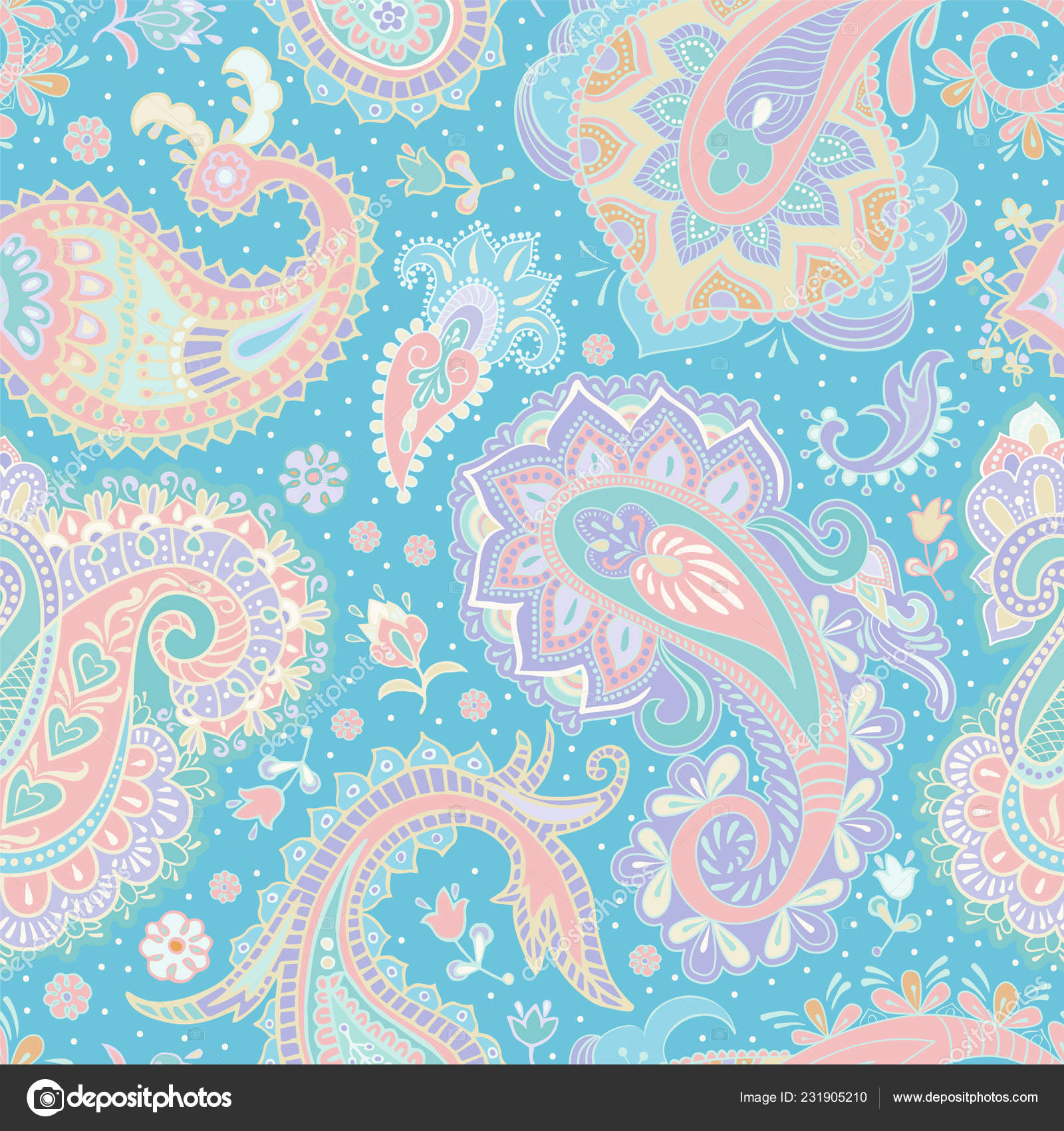 Colorful Paisley Pattern - HD Wallpaper 
