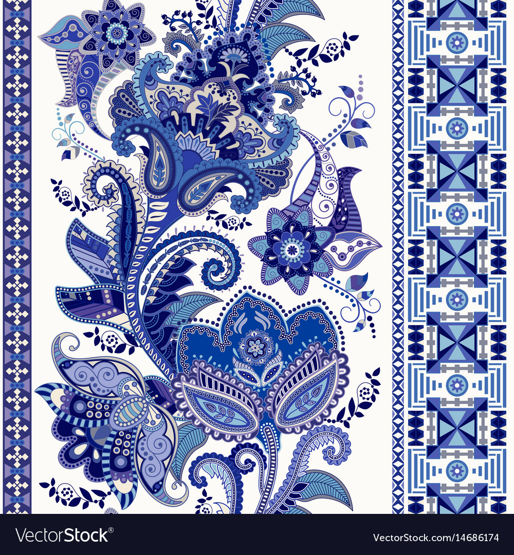 Paisley Motif Pattern Border - HD Wallpaper 