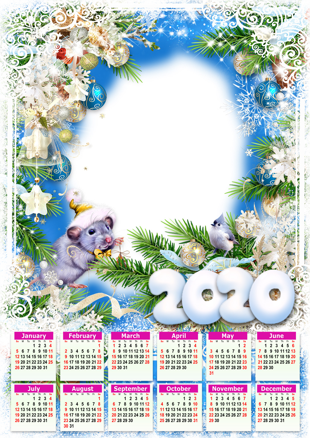 Year Of Metal Rat - New Year Calendar 2020 - HD Wallpaper 