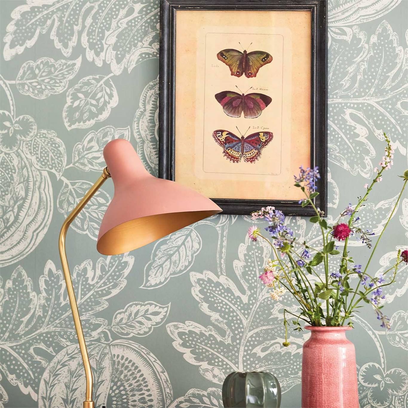 Cantaloupe, A Wallpaper By Sanderson, Part Of The Caspian - Butterfly - HD Wallpaper 