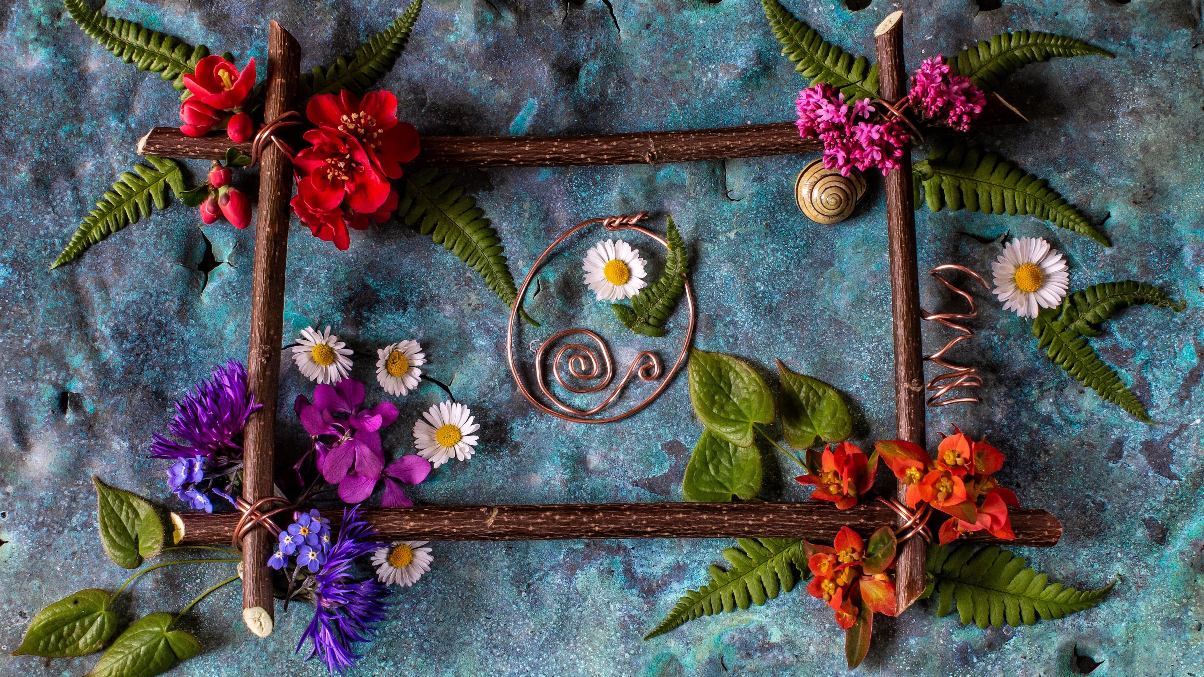 Wallpaper Some Flowers, Decoration, Frame - HD Wallpaper 