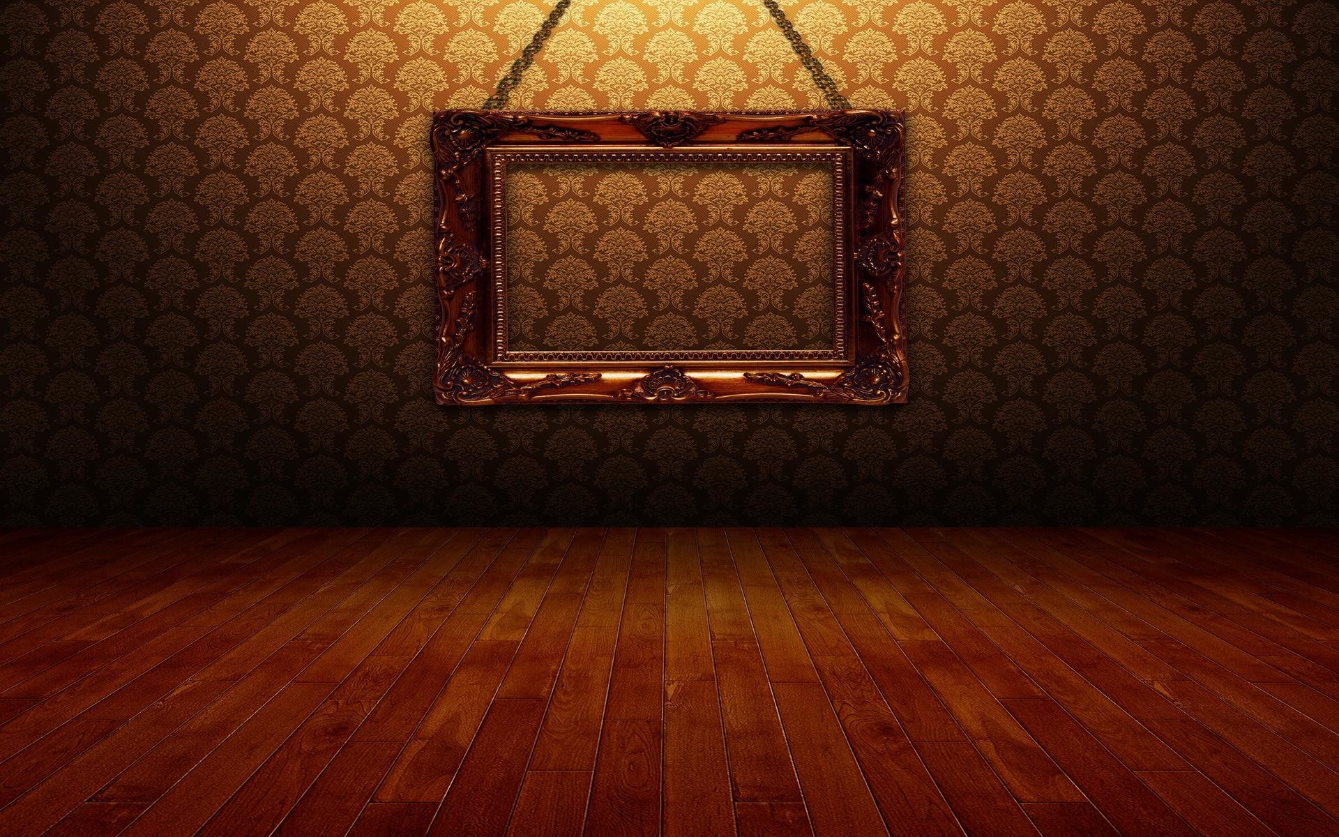 Golden Photo Frame On The Wall 
 Data-src /w/full/9/e/6/299805 - Wall With Frame Background - HD Wallpaper 
