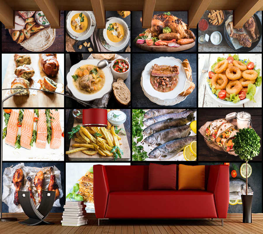 Custom Food Wallpaper, Various Dish Murals For Restaurant - Photograph - HD Wallpaper 