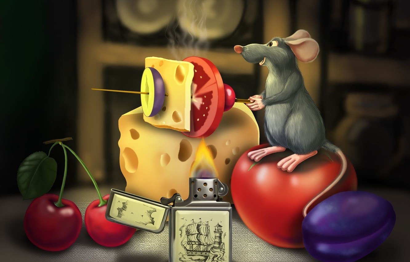 Photo Wallpaper Cartoon, Food, Ratatouille - Ratatouille - HD Wallpaper 