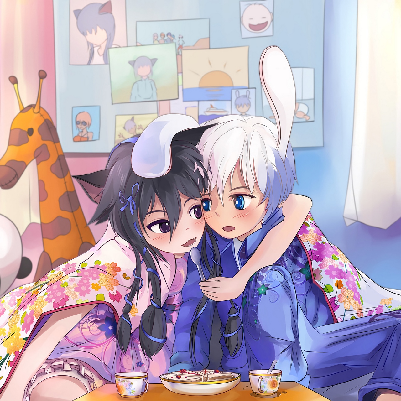 Wallpaper Anime, Friends, Kids, Food - Аниме Обои Картинки На Телефон Анимэ - HD Wallpaper 