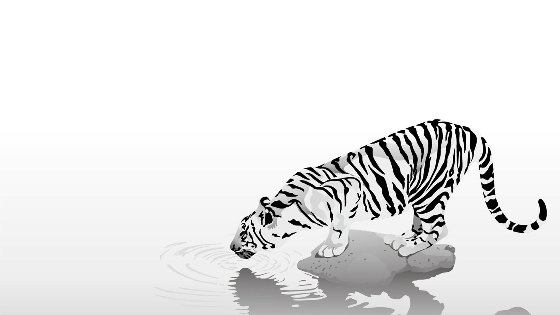 Tiger Art - Tiger Wallpaper For Desktop Black And White - HD Wallpaper 