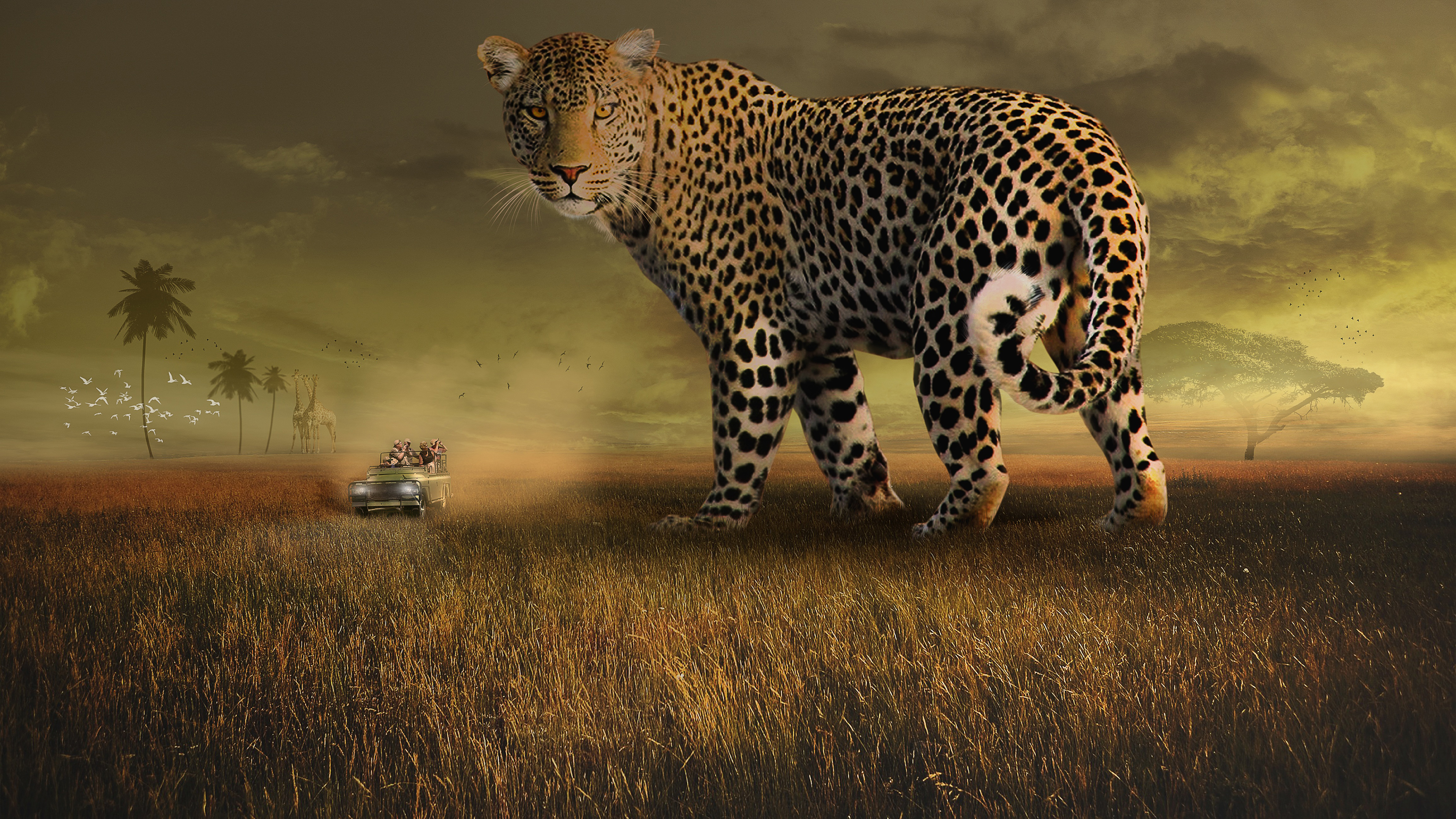 Leopard Safari 4k - Landscape Animal Wallpaper 4k - HD Wallpaper 