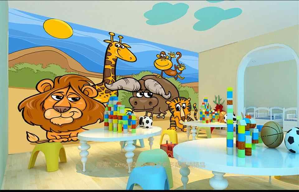 Custom 3d Photo Wallpaper Kids Room Mural Cartoon Animal - Porcelanato Liquido En Paredes Para Niñas - HD Wallpaper 