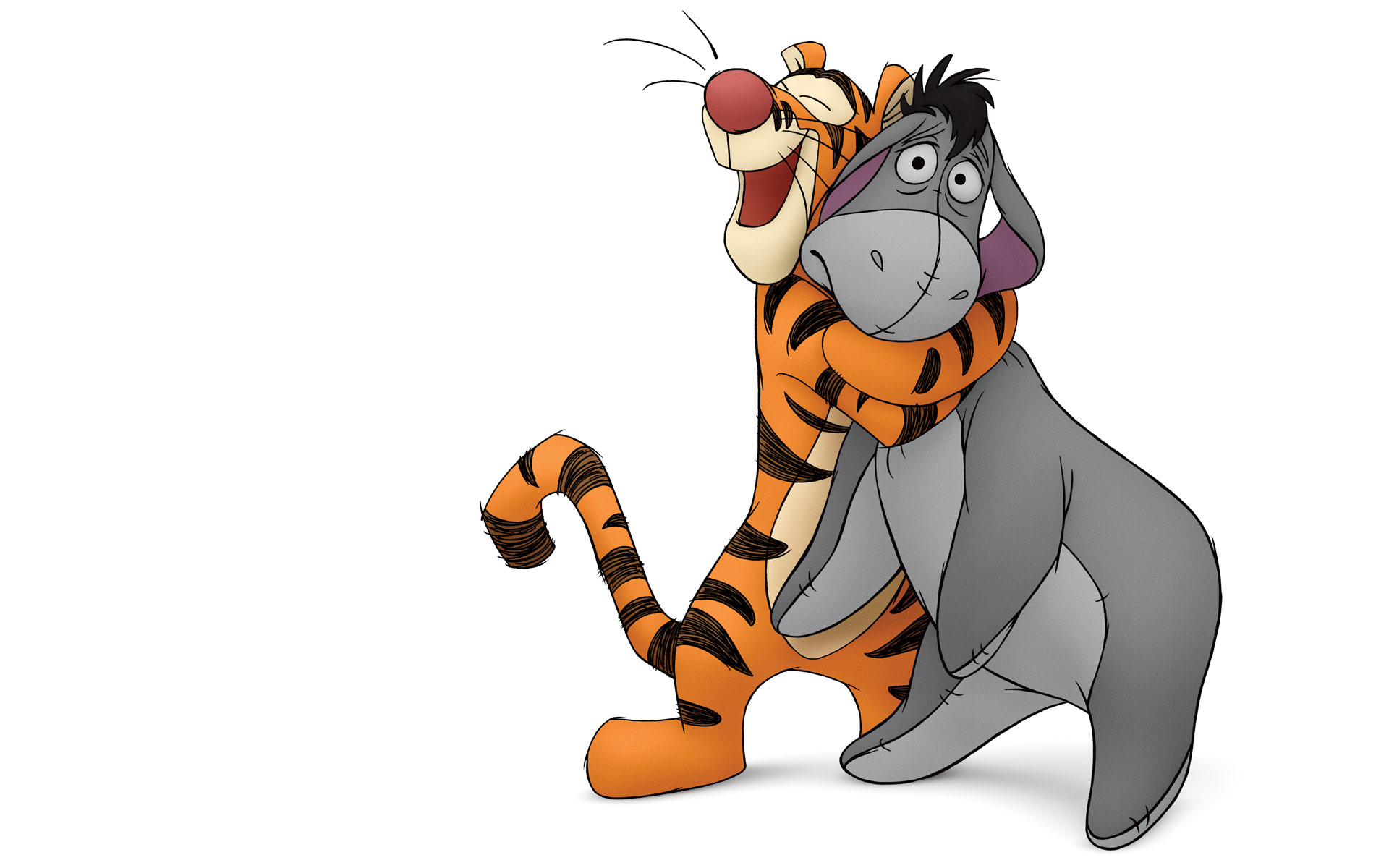 Winnie The Pooh Eeyore And Tiger - HD Wallpaper 