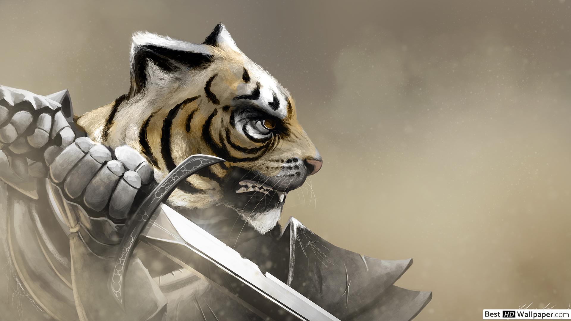 Tiger Warrior - HD Wallpaper 