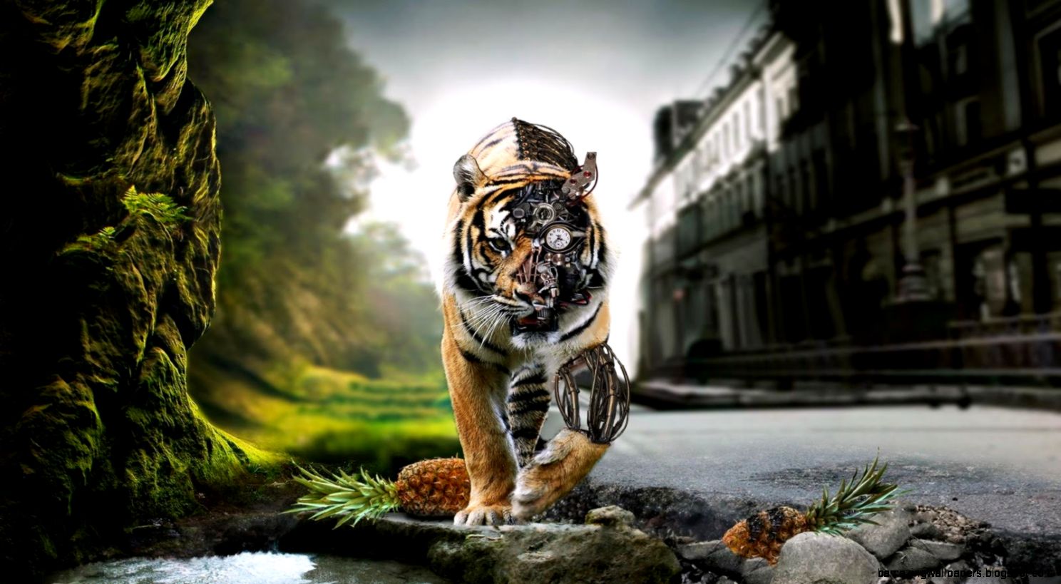 Art Tiger Wallpaper 1080p Cool Tiger 1920 X 1080 Hd - Adršpach-teplice Rocks - HD Wallpaper 