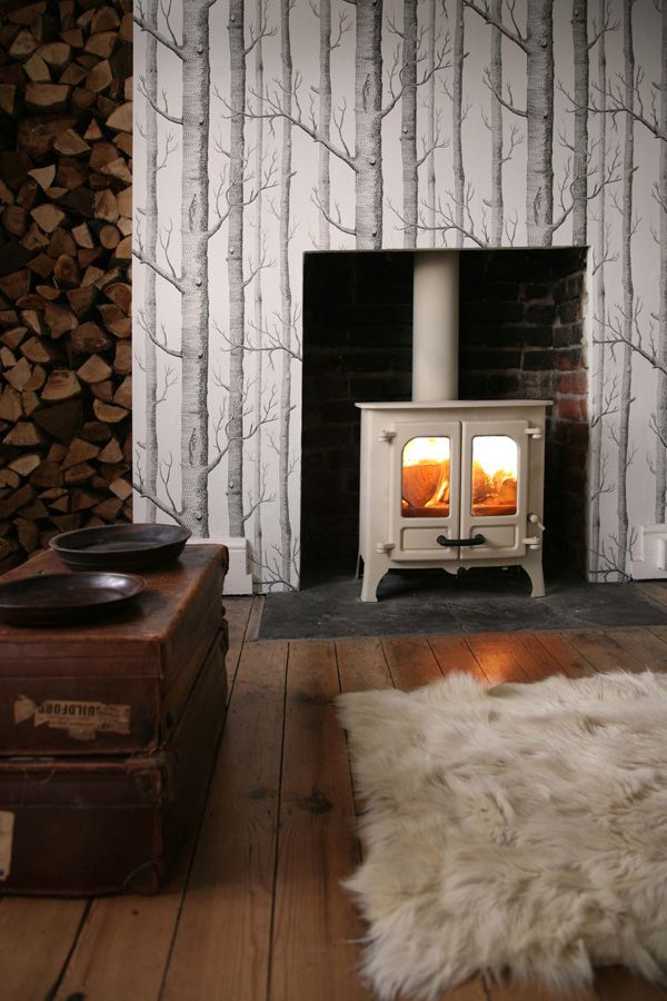 Log Fire Feature Walls - HD Wallpaper 