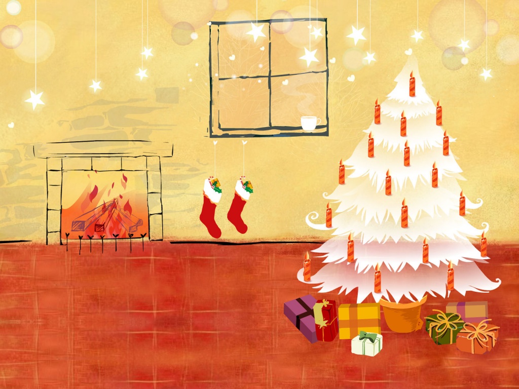 Christmas Backgrounds Drawing - HD Wallpaper 
