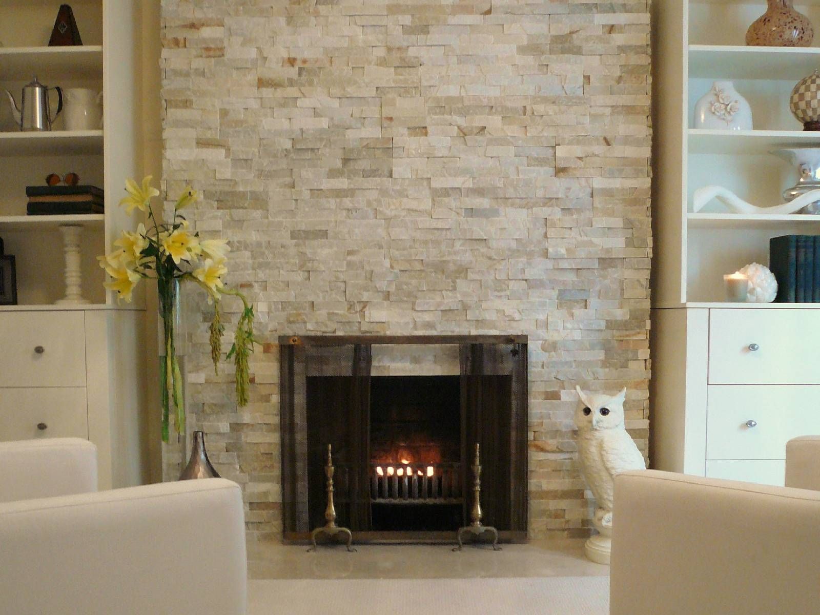 Marble Fireplace Surround Ideas Photo - Tumbled Marble Fireplace Surround - HD Wallpaper 