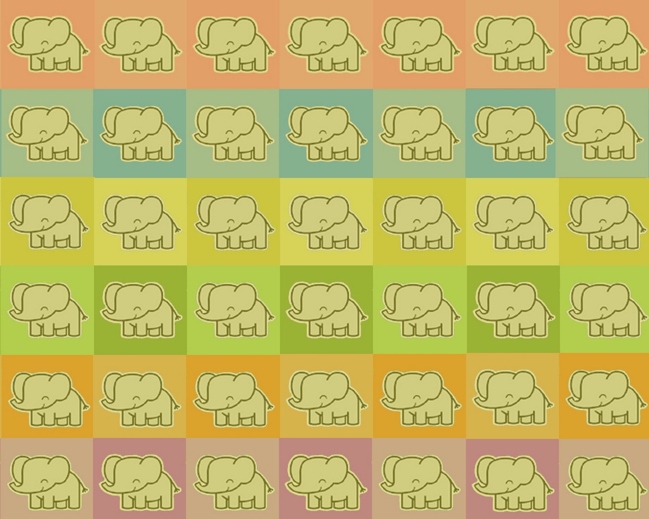 Wallpaper Elephants, Colorful, Cool, Drawing - Illustration - HD Wallpaper 