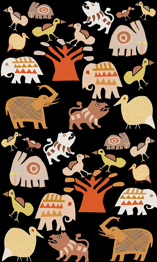 African Folk Art Animals - HD Wallpaper 