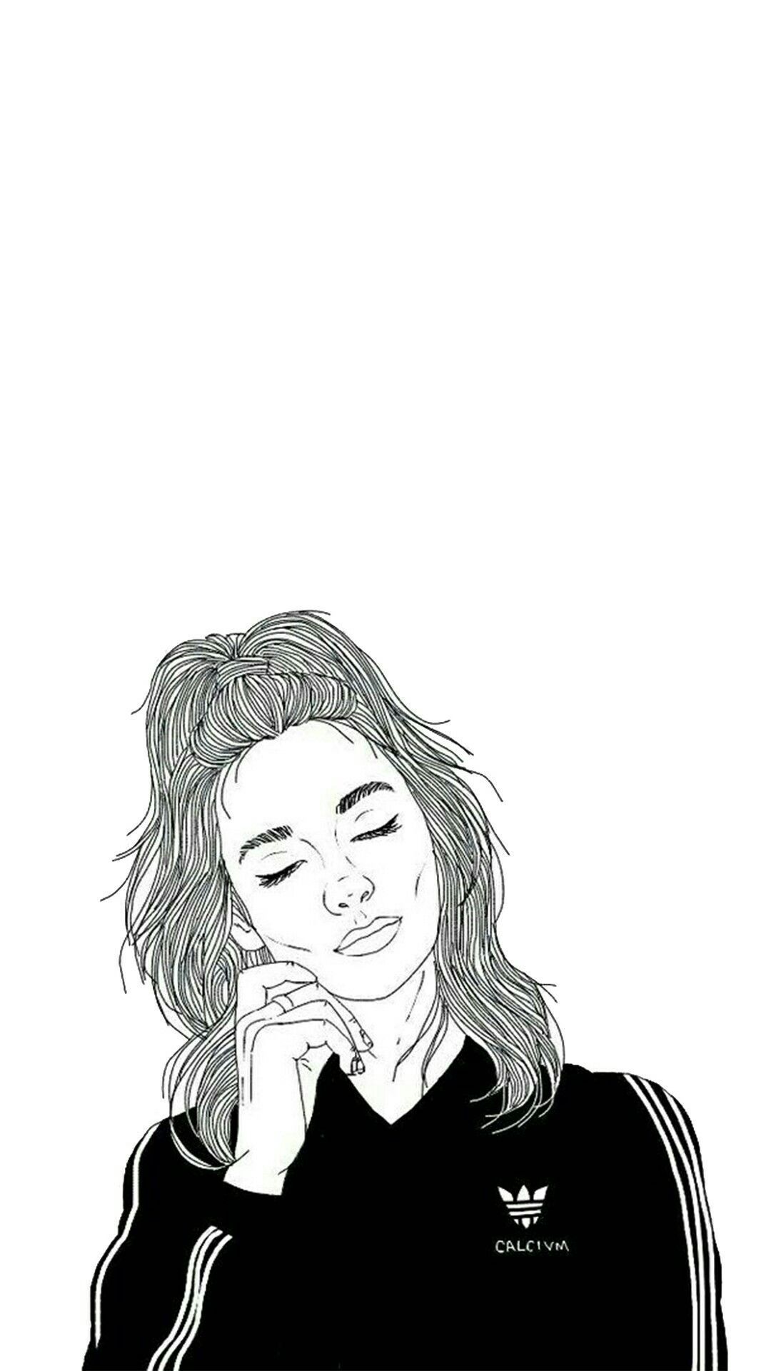 Girl Drawing Wallpapers - Girl Wallpaper Drawing - HD Wallpaper 