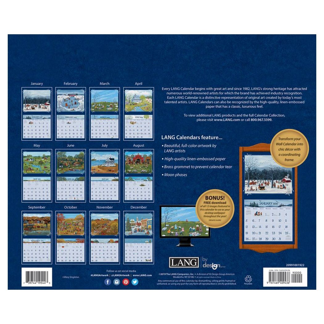 Folk Art Lang Wall Calendar - HD Wallpaper 