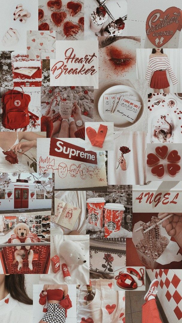 Aesthetic Wallpaper Red And White - HD Wallpaper 