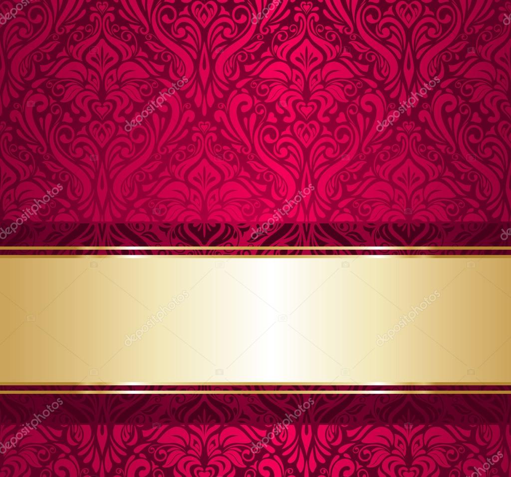 Plano De Fundo Vermelho Com Dourado - HD Wallpaper 