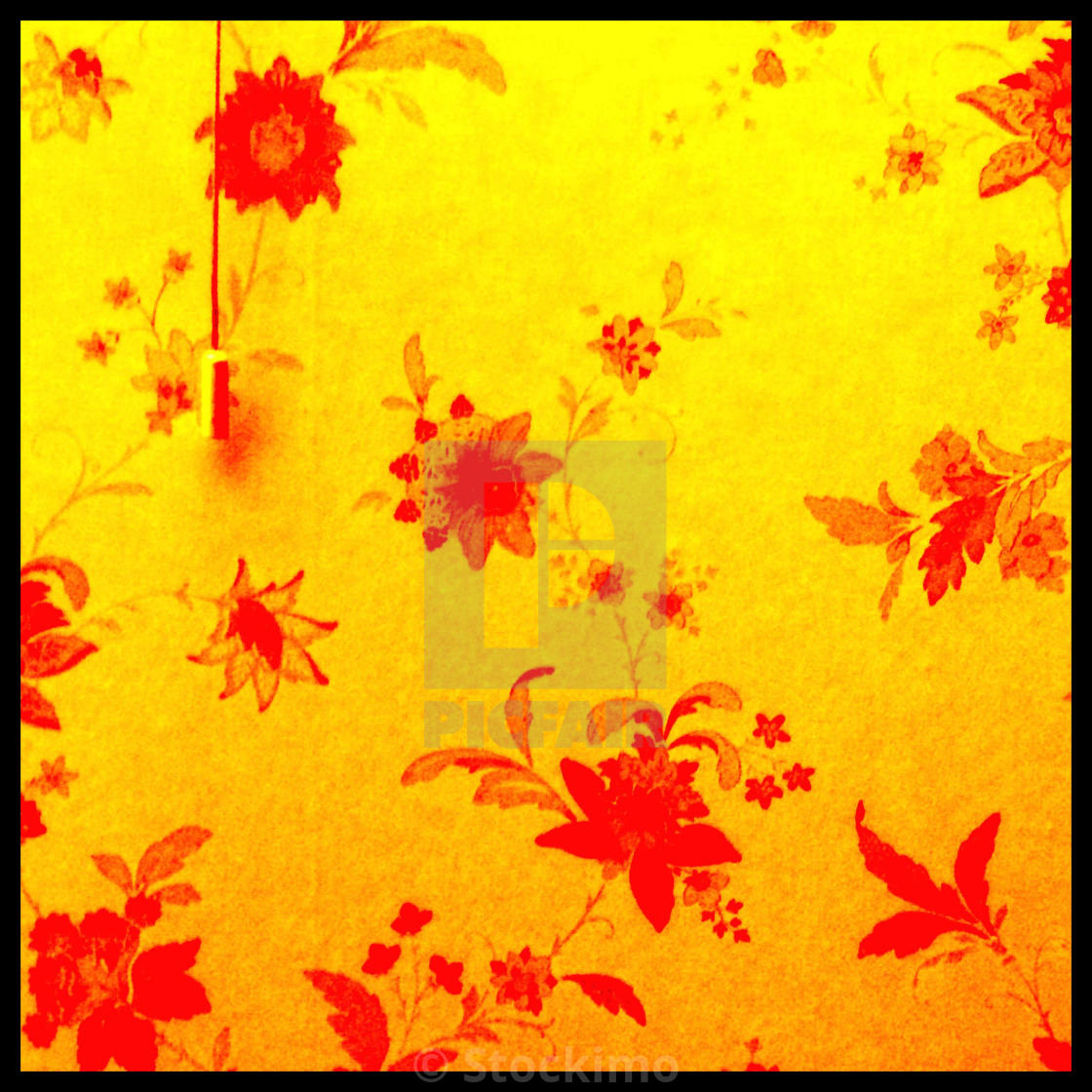 Brightly Coloured Floral Retro Wallpaper And Wall Light - Visual Arts - HD Wallpaper 