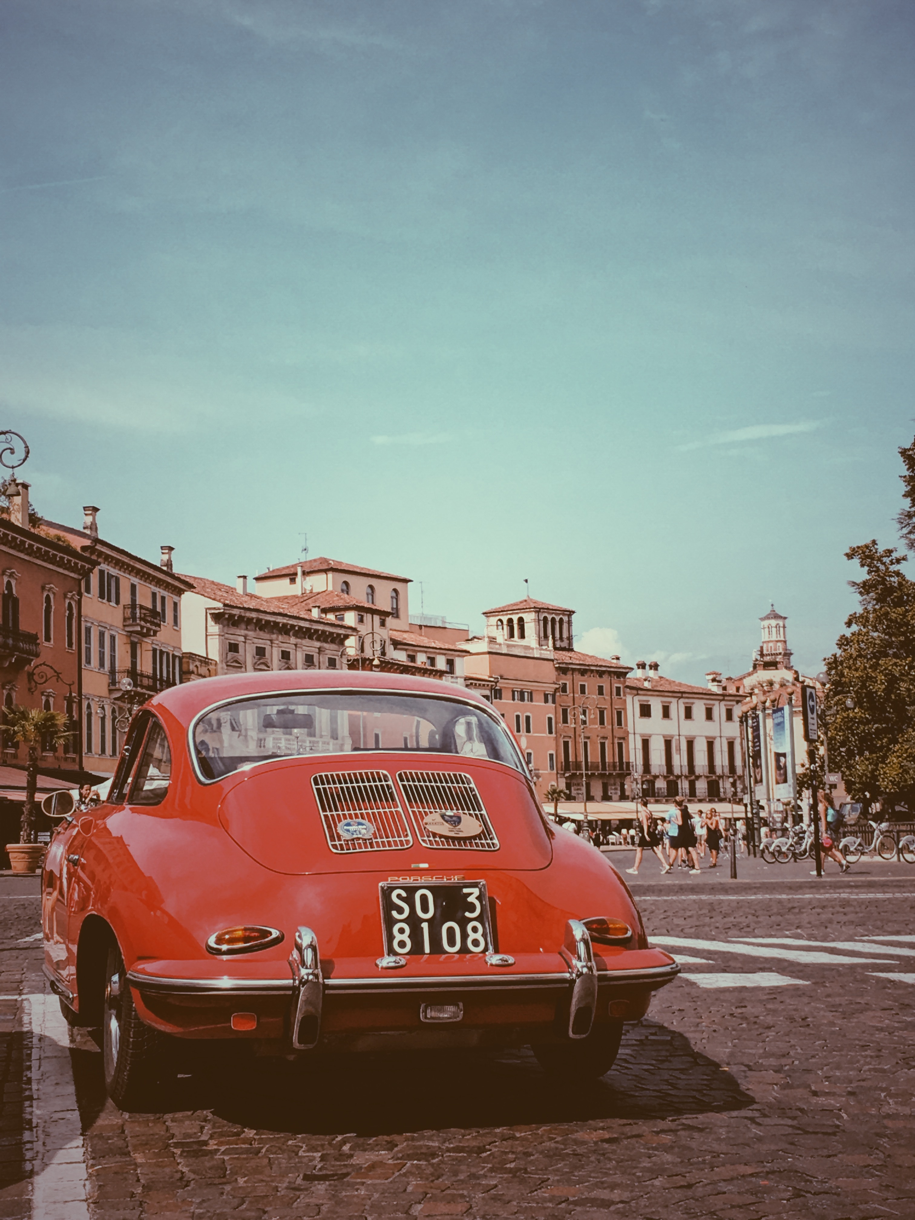 Wallpaper Porsche, Retro, Car, Red, Italy, Verona - Vintage Red Porsche 356 - HD Wallpaper 