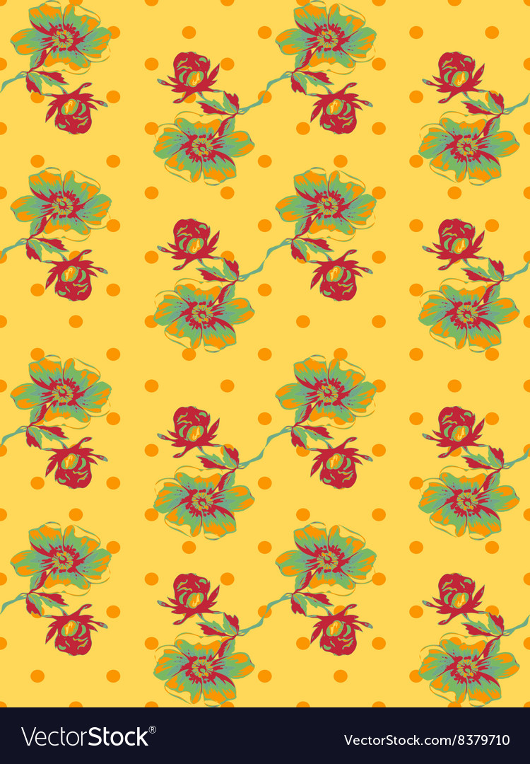 Yellow Flowers Pattern Vintage - HD Wallpaper 