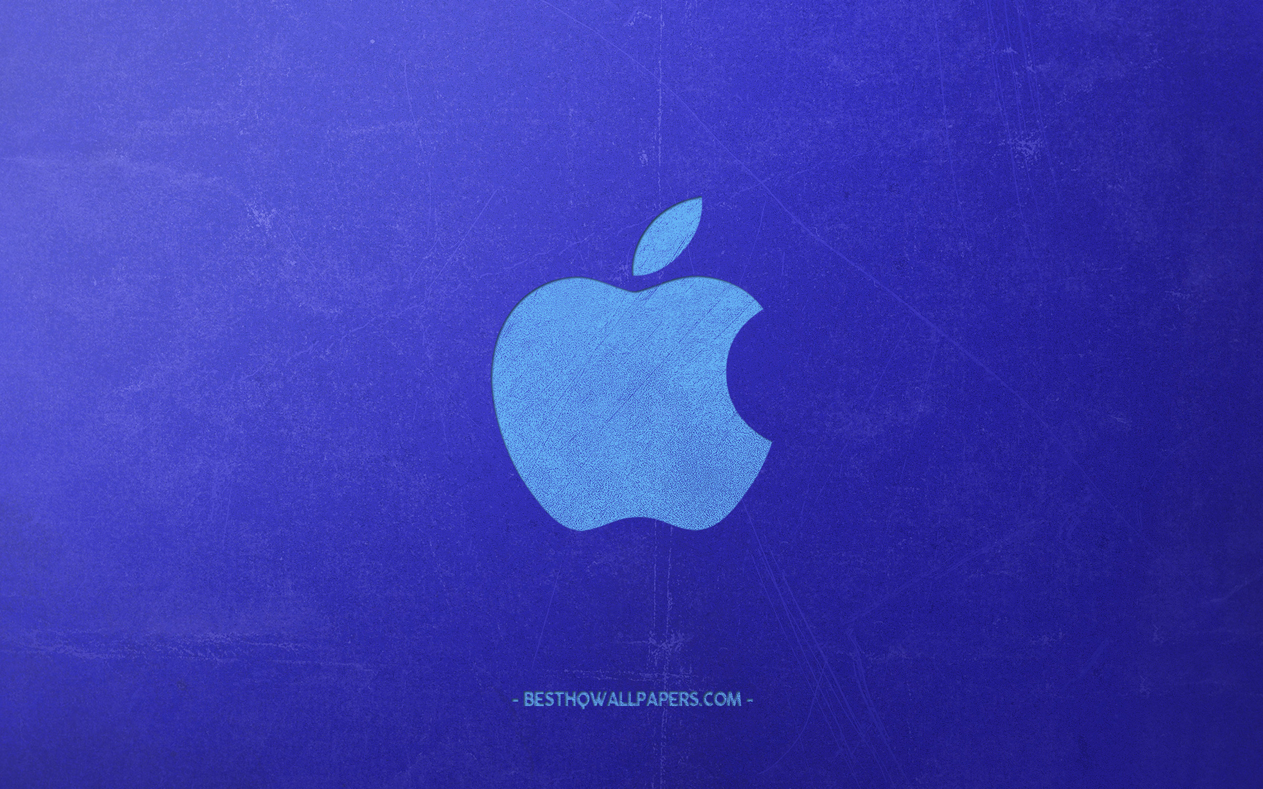 Apple, Logo, Blue Retro Background, Blue Apple Logo, - Mcintosh - HD Wallpaper 