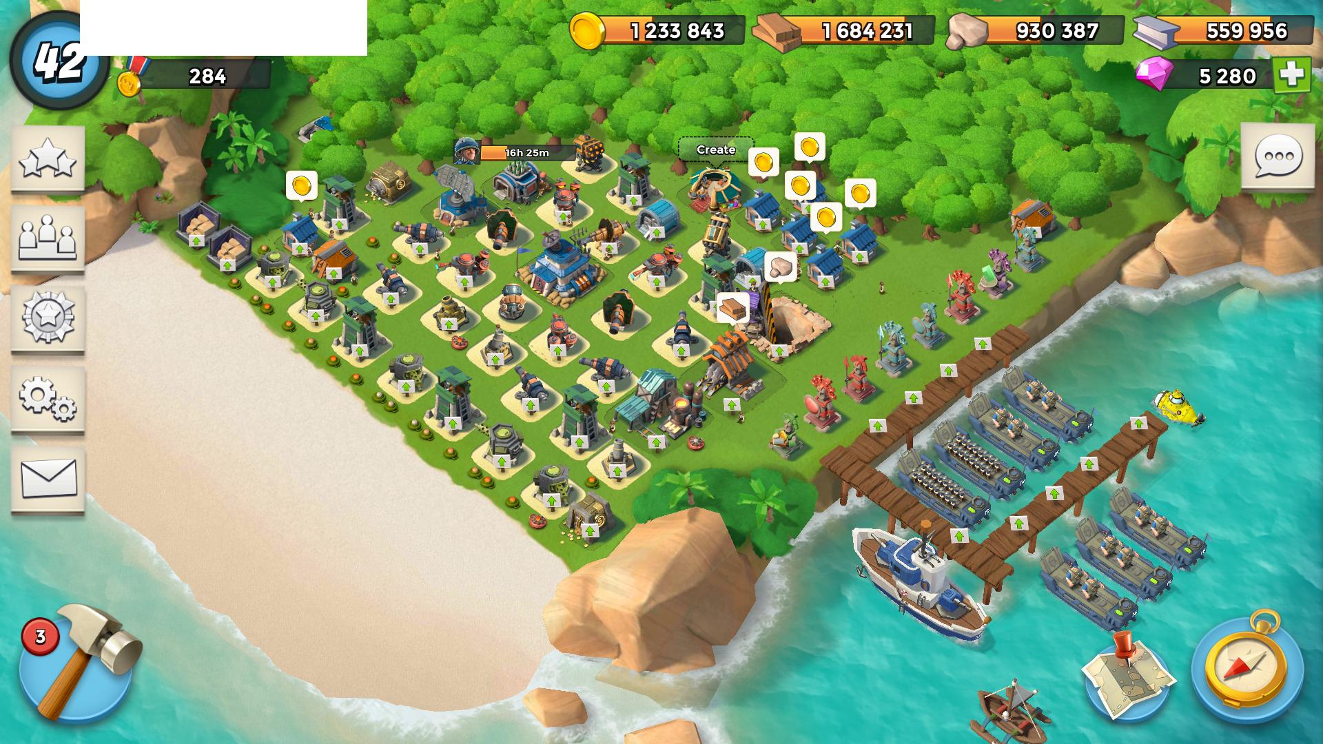 Boom Beach Headquarters 3 Base Layout - HD Wallpaper 