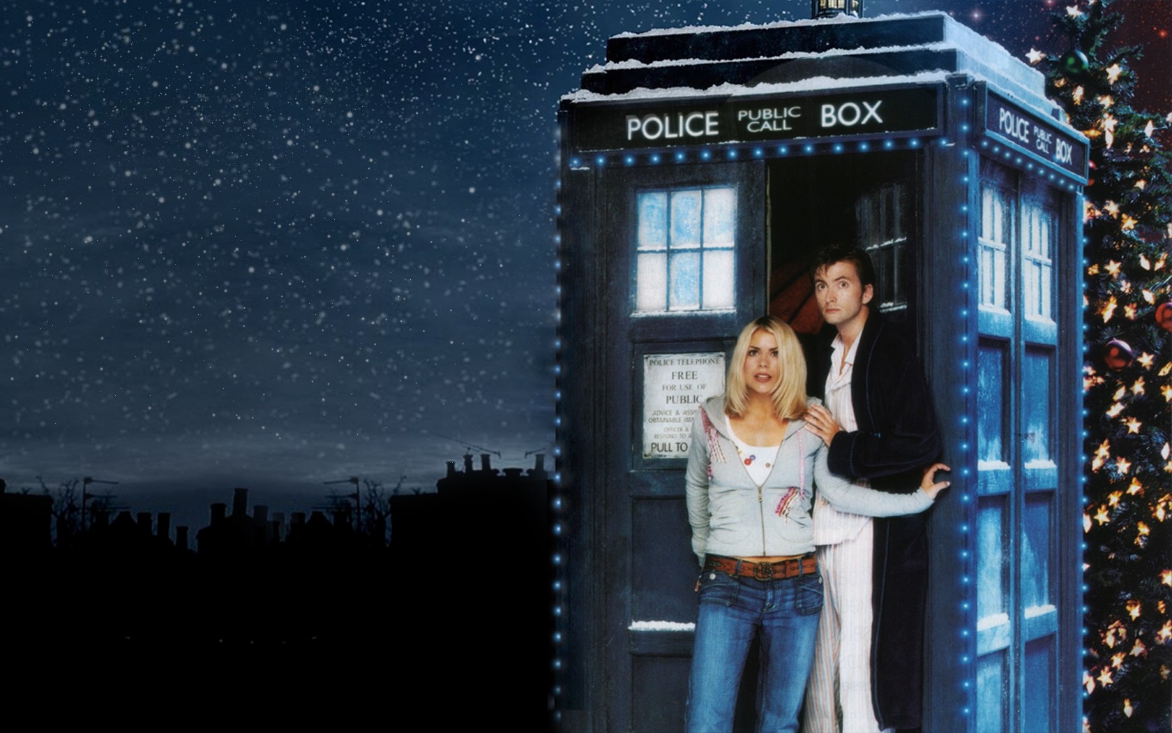 Rose Tyler Tardis David Tennant Christmas Trees Billie - Rose Tyler - HD Wallpaper 