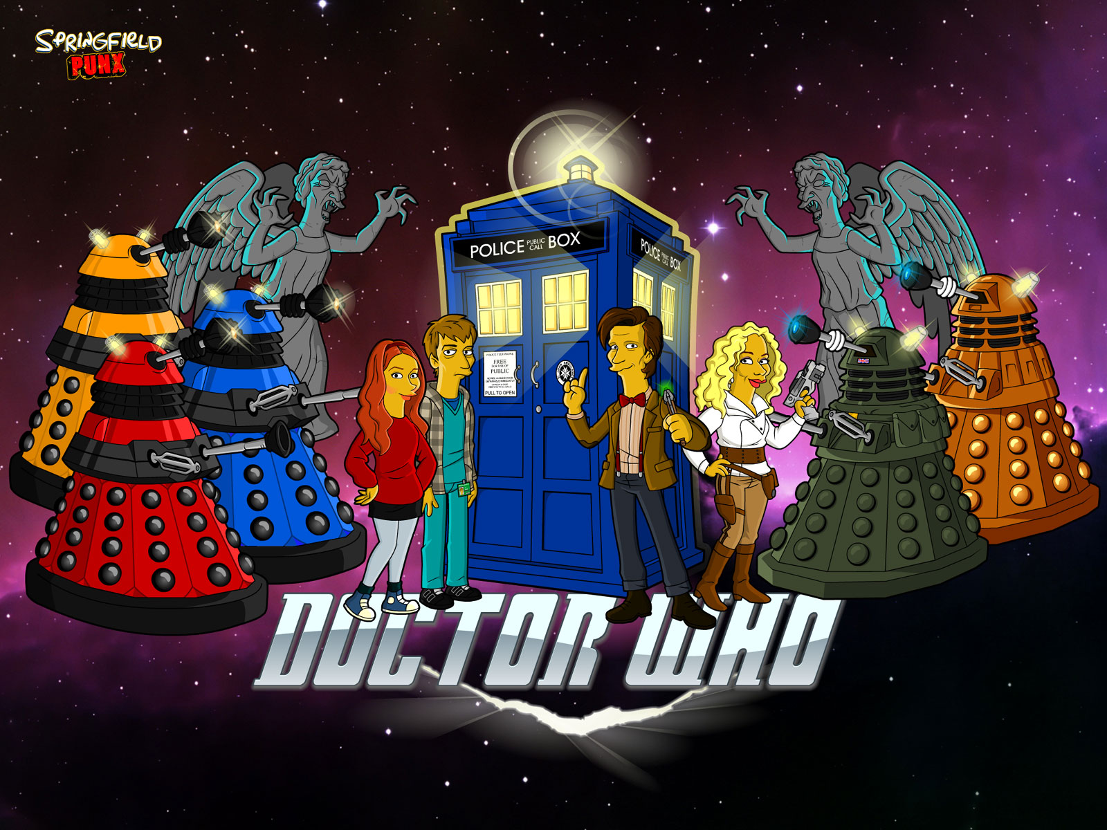 Tardis Dalek Wallpaper - Dr Who Happy New Year - HD Wallpaper 