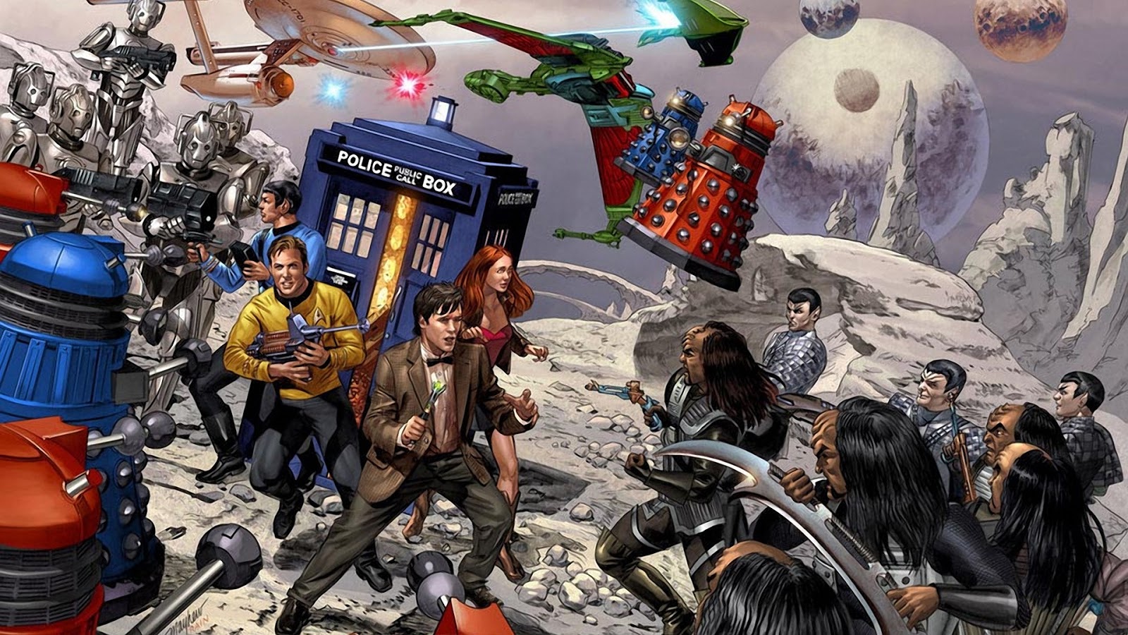 Star Trek Doctor Who Crossover - HD Wallpaper 