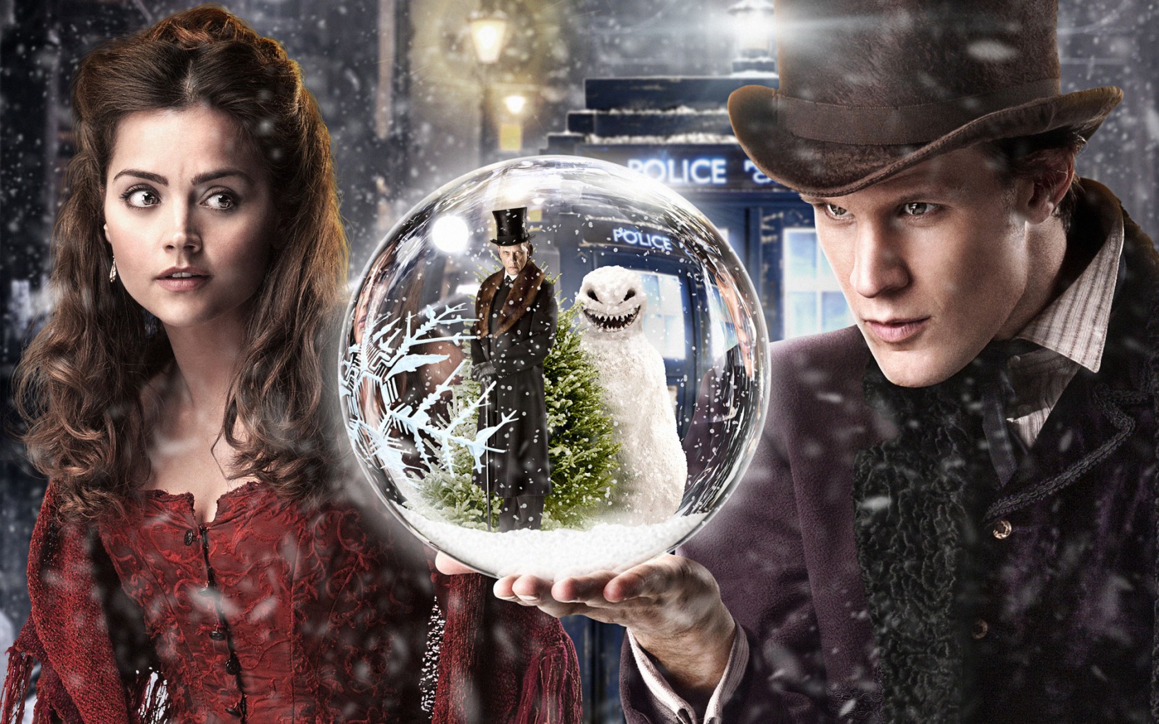 Doctor Who Snowman Matt Smith Jenna-louise Coleman - Doctor Who Matt Smith  And Jenna Louise Coleman - 1680x1050 Wallpaper 