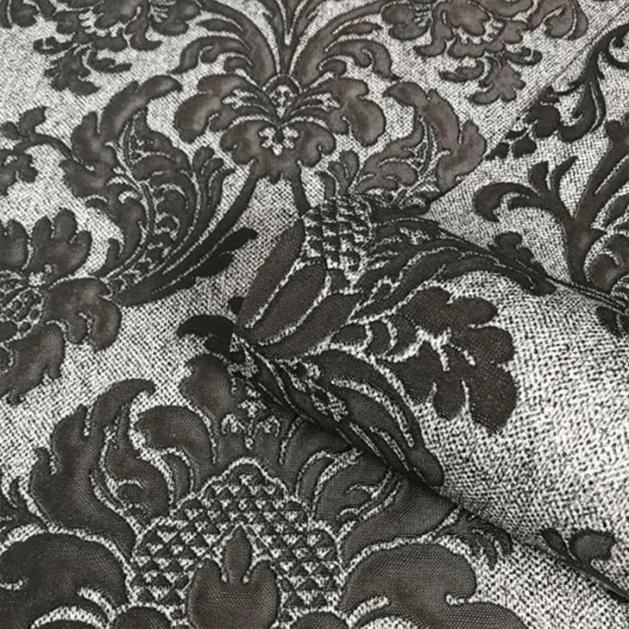 San Remo Damask Wallpaper Charcoal - Damask - HD Wallpaper 