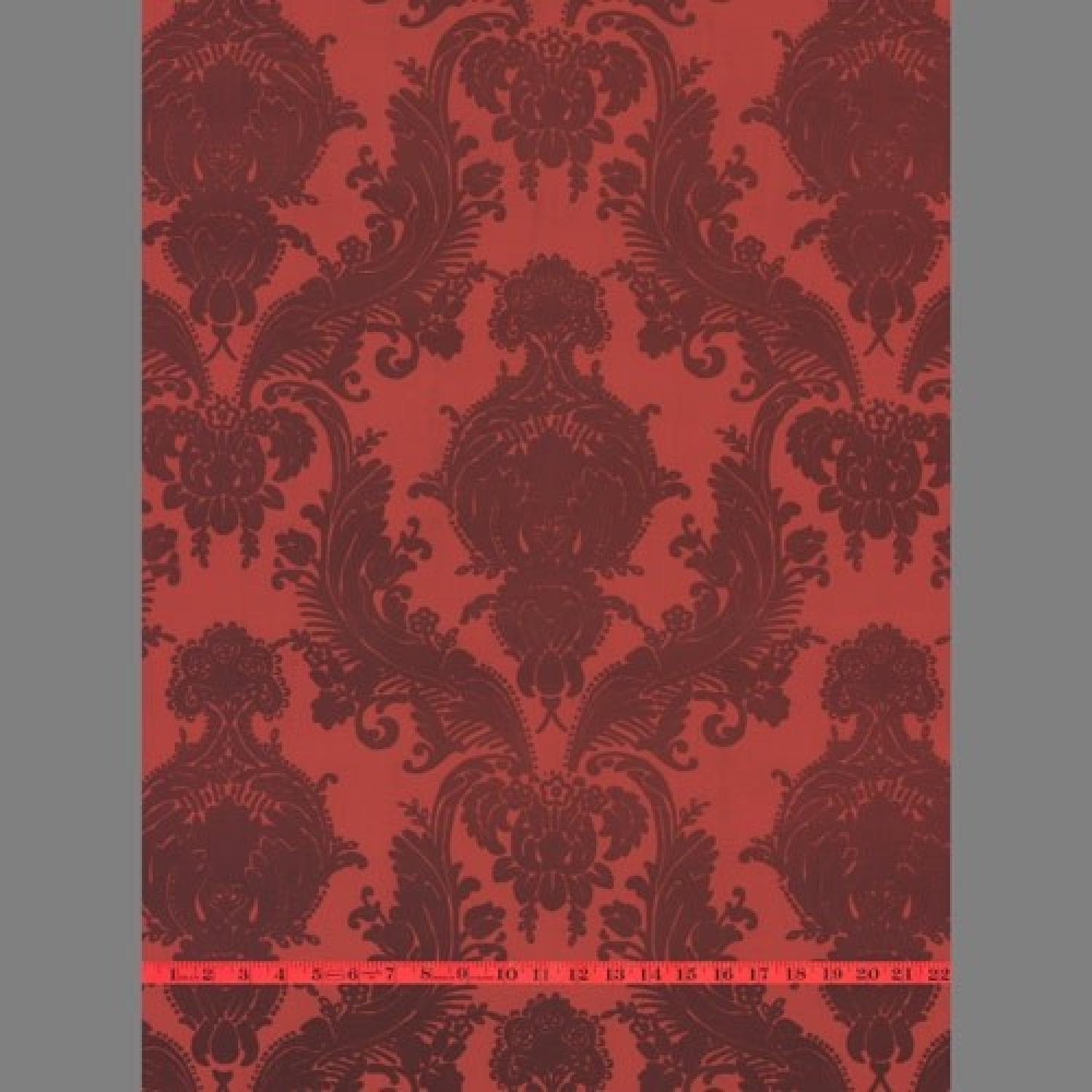 Burgundy & Red Heirloom Velvet Flocked Wallpaper In - Damask - HD Wallpaper 