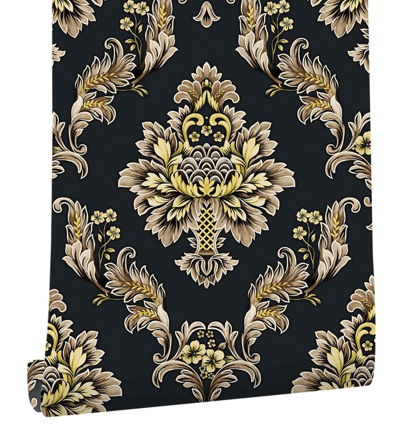 วอลเปเปอร์ ติด ผนัง ดำ ทอง - HD Wallpaper 