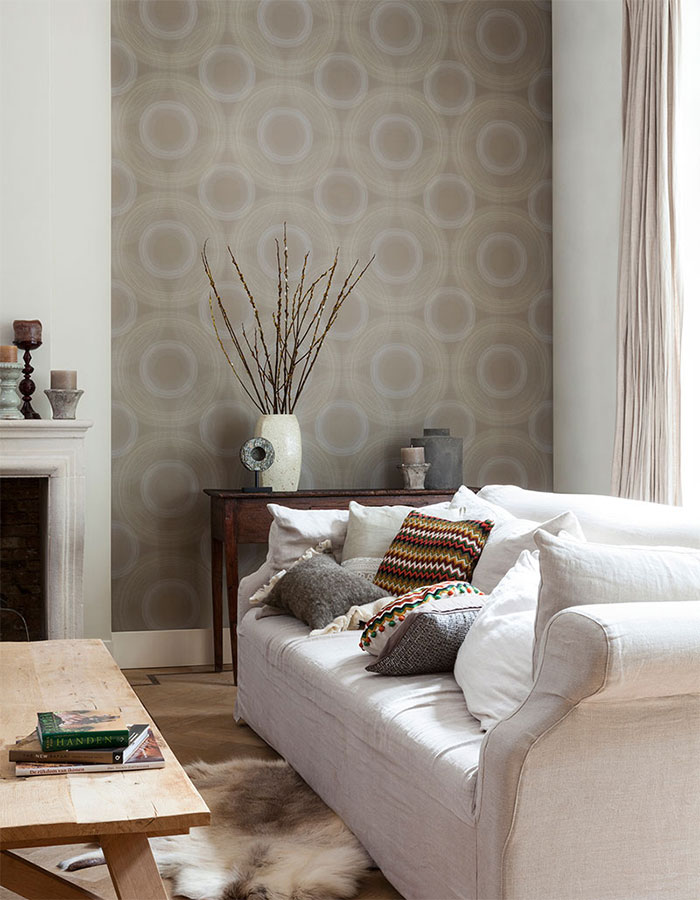 Ecru Rings Modern Home Wallpaper R2307 - Bn Intenz 49170 - HD Wallpaper 