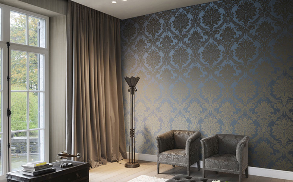 Damask Design Wallpaper - Omexco Allure - HD Wallpaper 