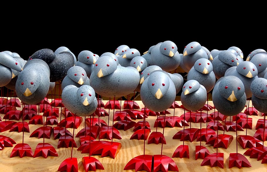 Birds, Mass Flight, Flock Of Birds, Red, No People, - Birds - HD Wallpaper 