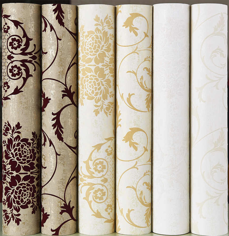 Bronze Golden Burgundy Vintage Classic Retro Damask - Curtain - HD Wallpaper 