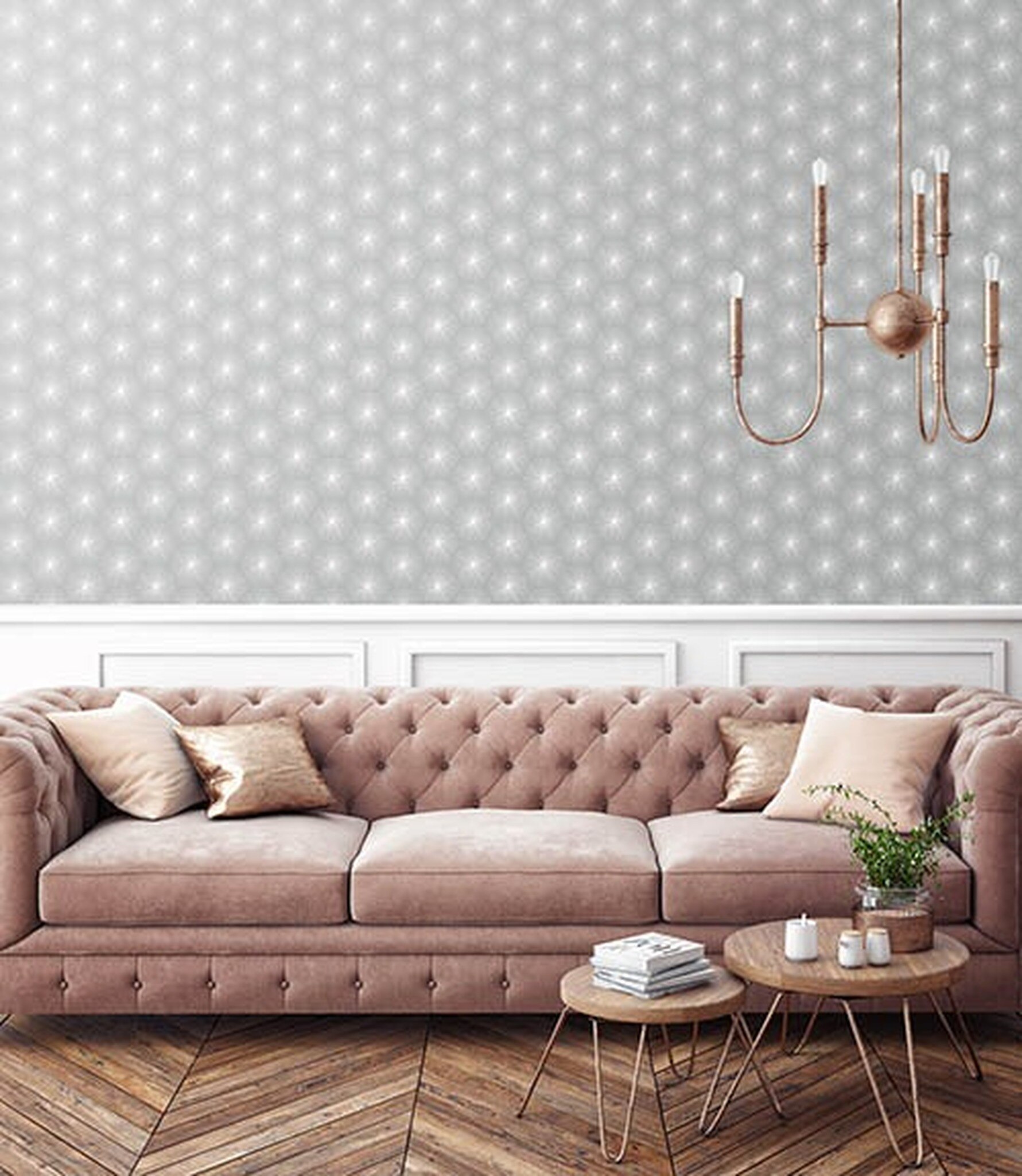 Fire Circle Grey Wallpaper - Superfresco Kintsugi Rose Gold - HD Wallpaper 