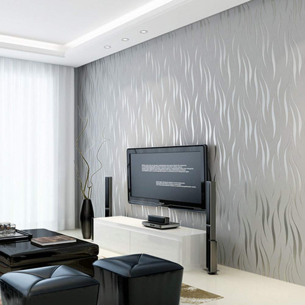 Silver Wallpaper Living Room - HD Wallpaper 