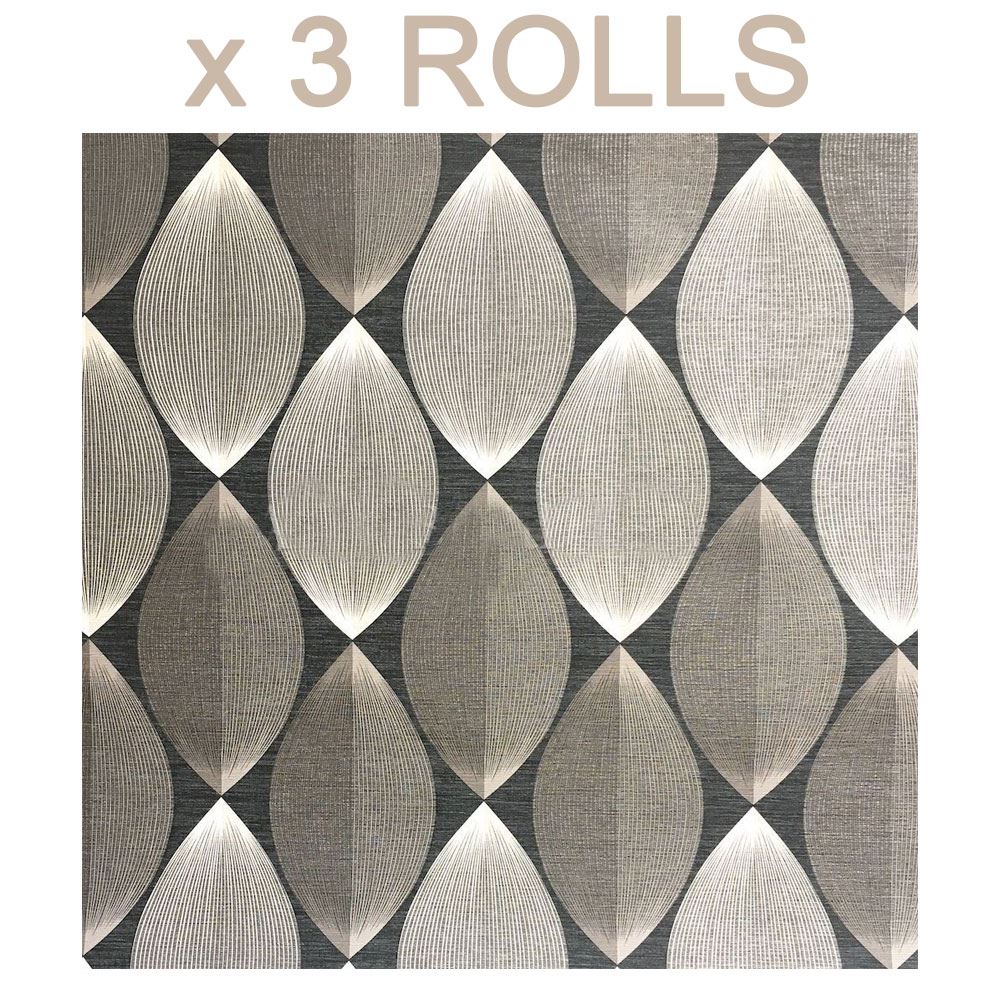 3d Symmetry Retro Wallpaper Lantern Lines Modern Black - HD Wallpaper 