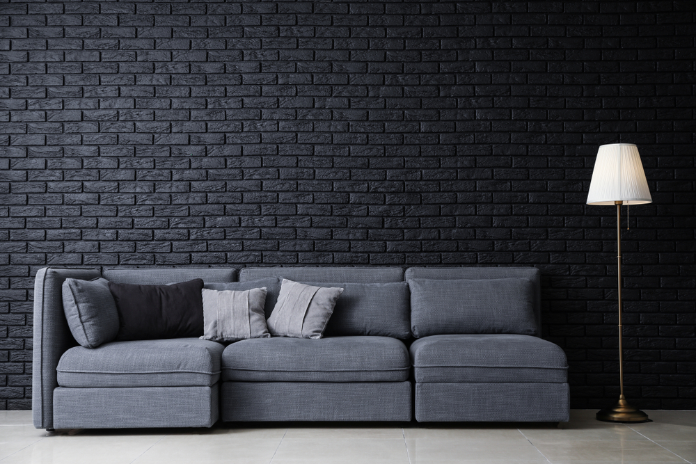 Plain, Dark Wallpaper For Dramatic Feeling - Dark Tone Living Room - HD Wallpaper 